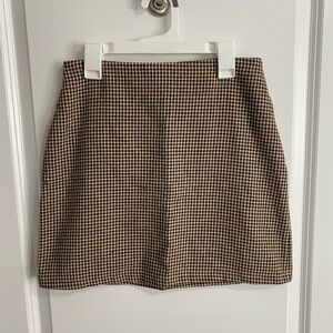 SHEIN Black and Brown Houndstooth Pencil Skirt